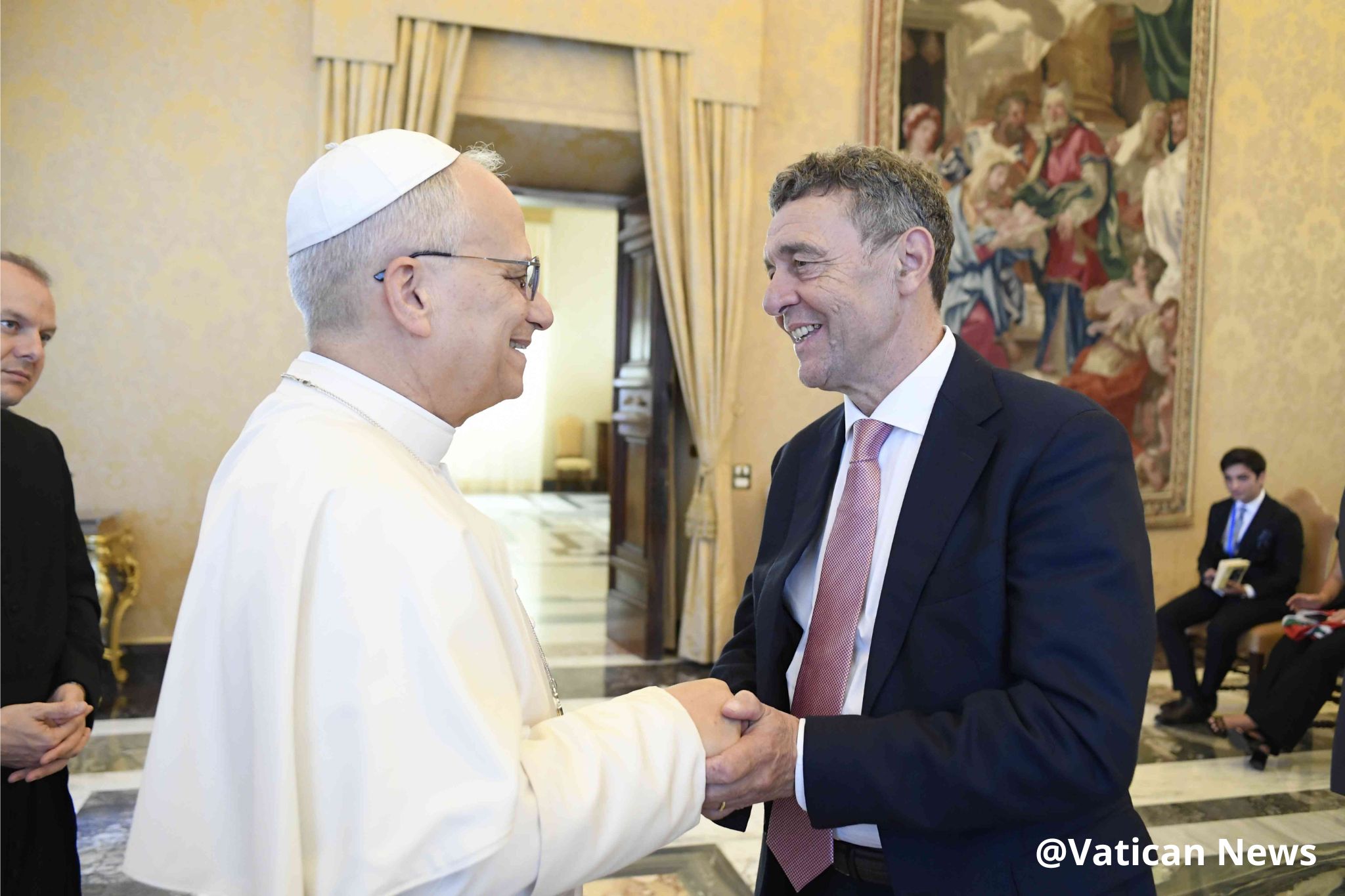 Damiano Bettoni da Papa Leone XIV - Foto @VaticanNews